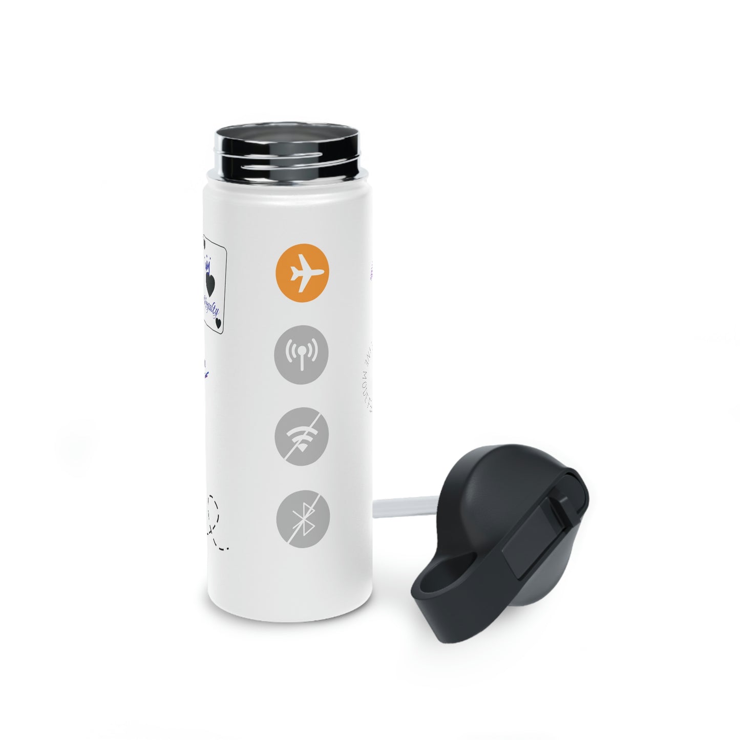 Airplane Mode- Stainless Steel Water Bottle, Standard Lid